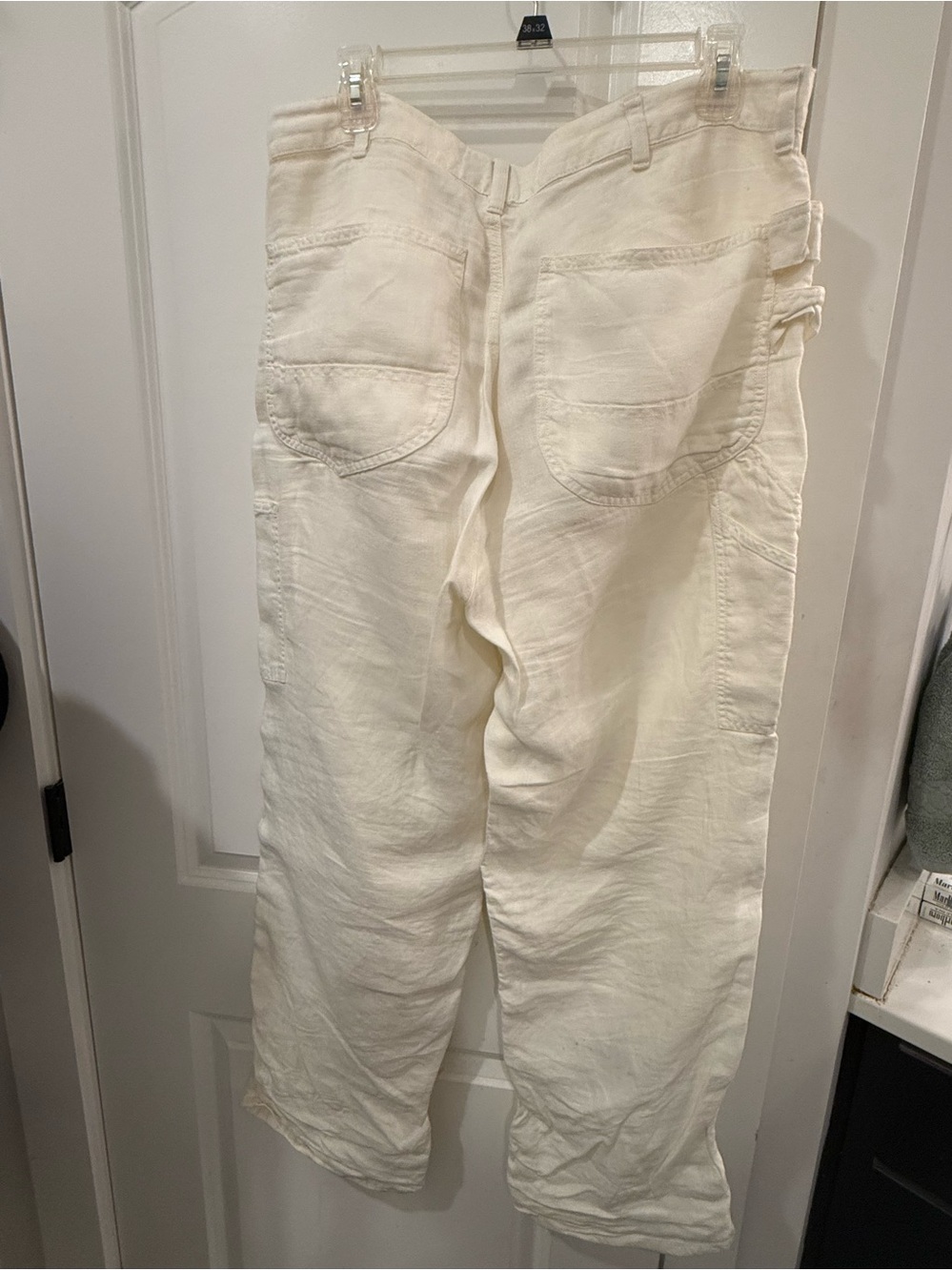 Polo by Ralph Lauren white linen Button-Fly painter pants - Picture 5 of 10